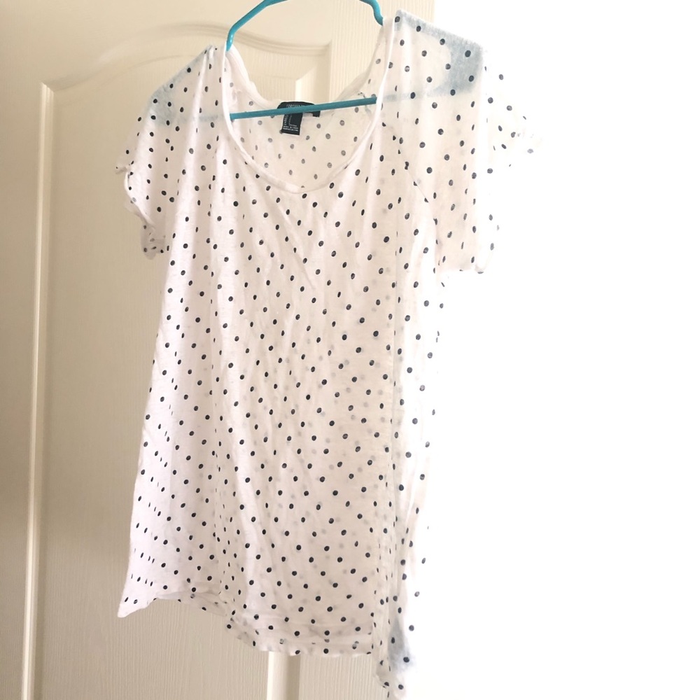 White Shirt w/Black Dots